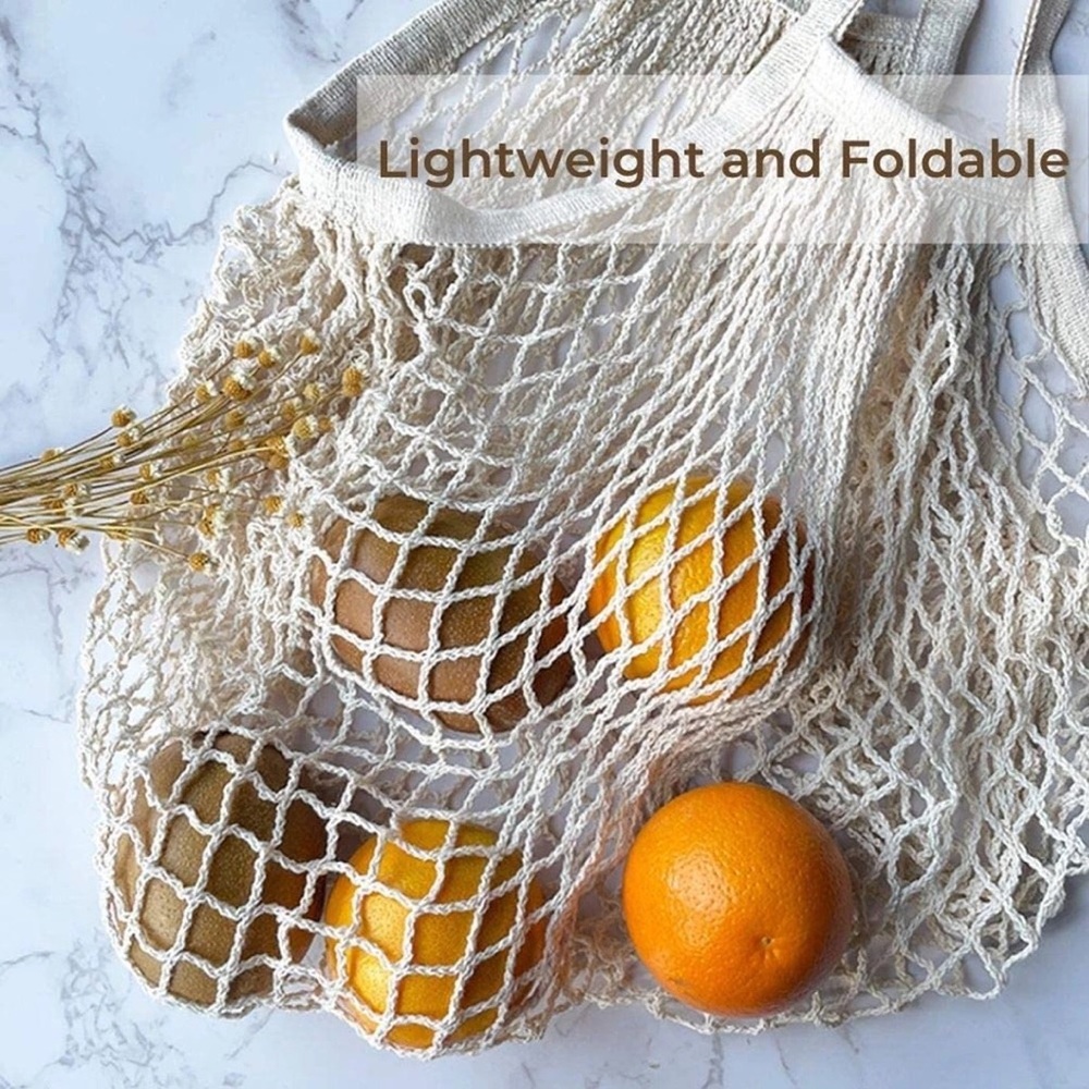 Bag mesh fish net shopping grocery fruit reusable cream Multiuse market - Picture 11 of 13